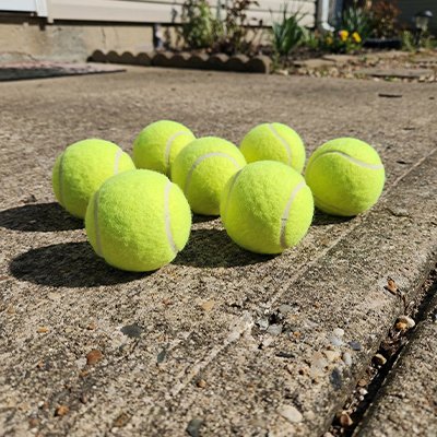 Balle de tennis pour chien, lot de 6 balles jaunes au soleil