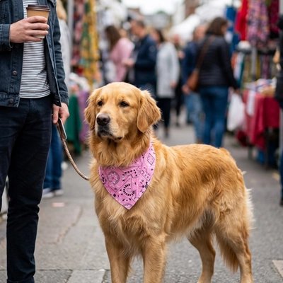 Bandana Chien rose grande race