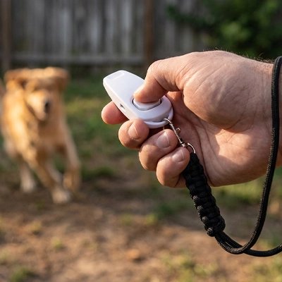 Clicker à chien blanc