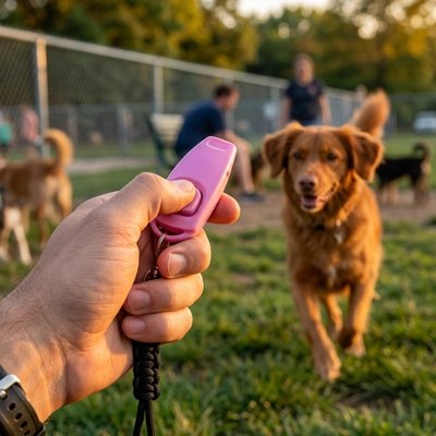 Clicker à chien rose