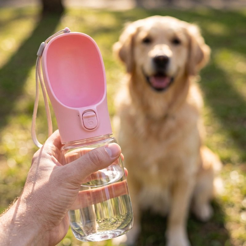 Gourde pour chien avec abreuvoir rabattable