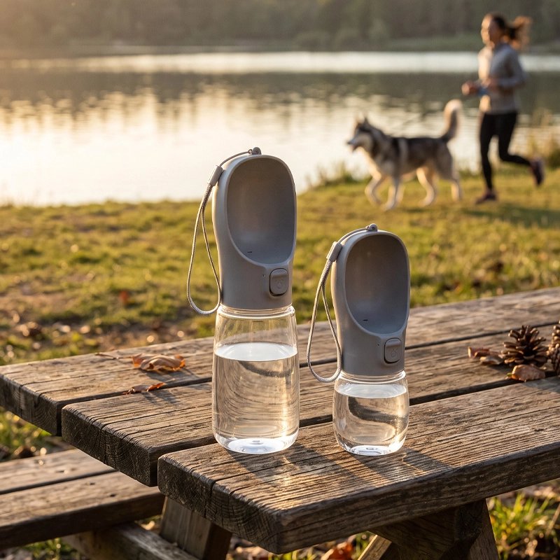 Gourde pour chien avec dragonne au poignet