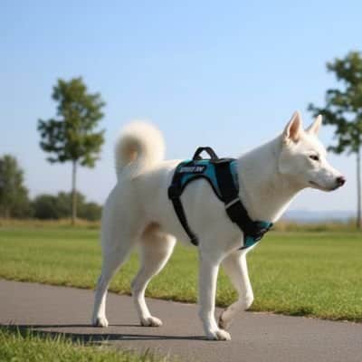 harnais bleu pour chien grand confort Anti Traction