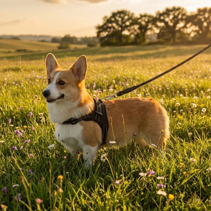 Harnais chien poignée dorsale de contrôle