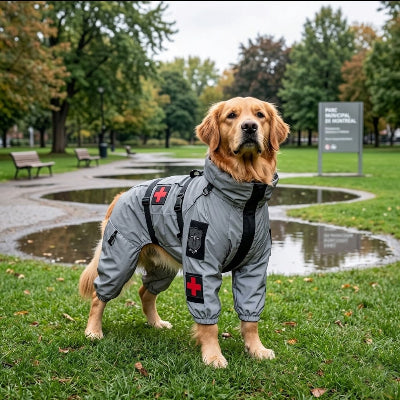 impermeable gris gros chien