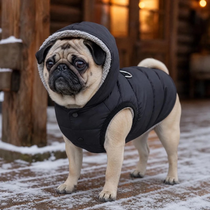 Manteau pour chien coloris marron noir rouge