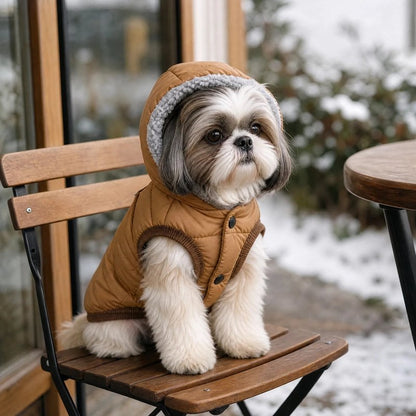 Manteau pour chien porté en promenade