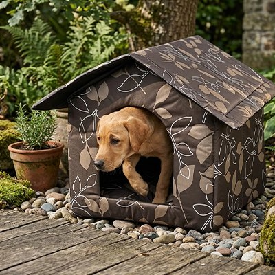 Niche Chien exterieur brun