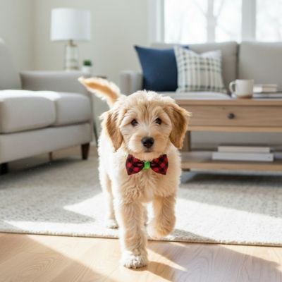 noeud papillon avec motif noir et rouge pour petit chien