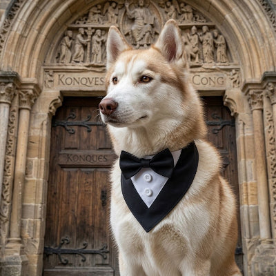 papillion neux Bandana chien eglise noir