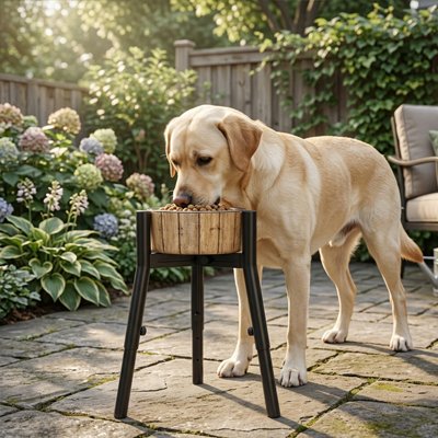 support gamelle chien sur pied